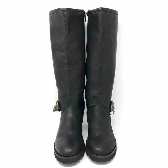 Easy Spirit Batini Riding Boots Black Leather 6.5 - Picture 2 of 8